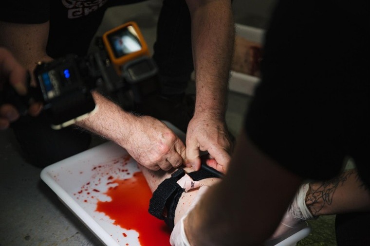 Hemorrhage control and IFAK tourniquet practice in motorcyclist first aid training